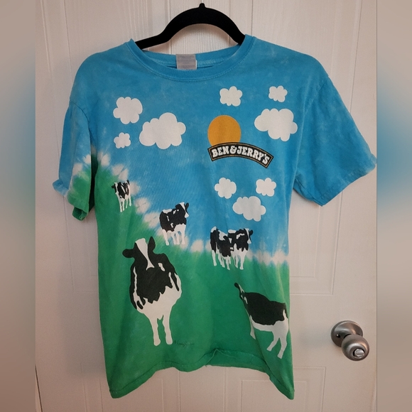 Other - BEN & JERRY'S ICE CREAM ALL OVER PRINT  vintage t-shirt COWS EUPHORIA Wood Small
